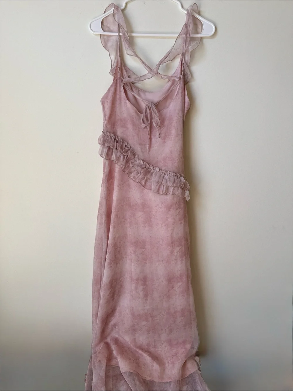 Romantic Ruffle Pink Maxi Dress - Picture 6 of 7
